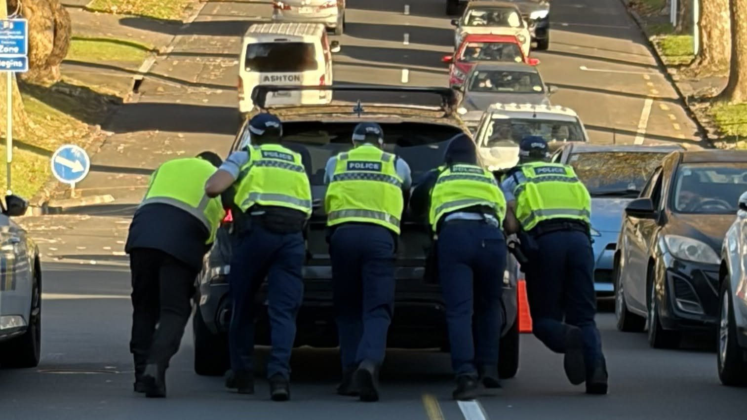 Sumner Hill Car-Push: A Breakfast Workout for Local Officers